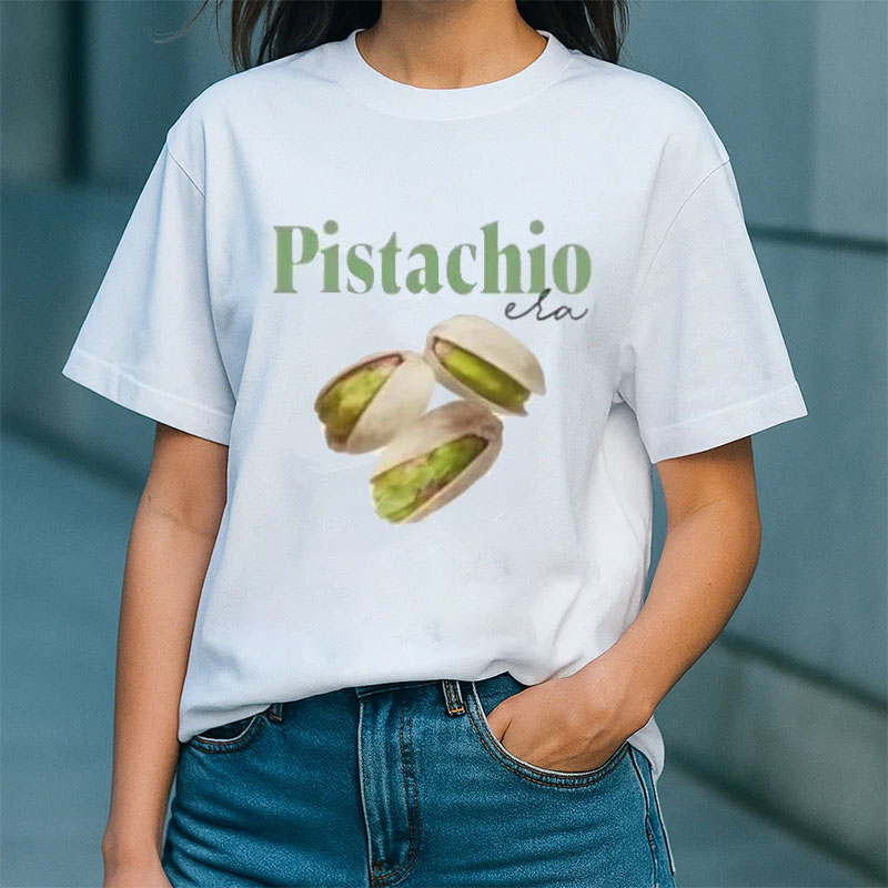 Foody Snacks - Kaos Wanita Retro Lucu Motif Pistachio,