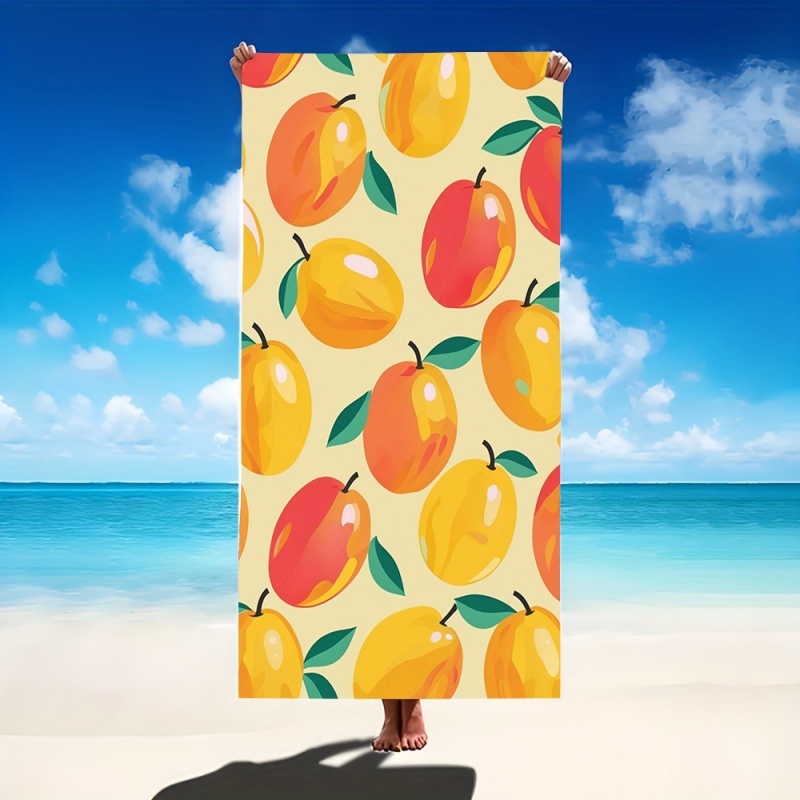 Dried Mango Slice - Handuk Pantai Motif Buah Mangga Cerah,