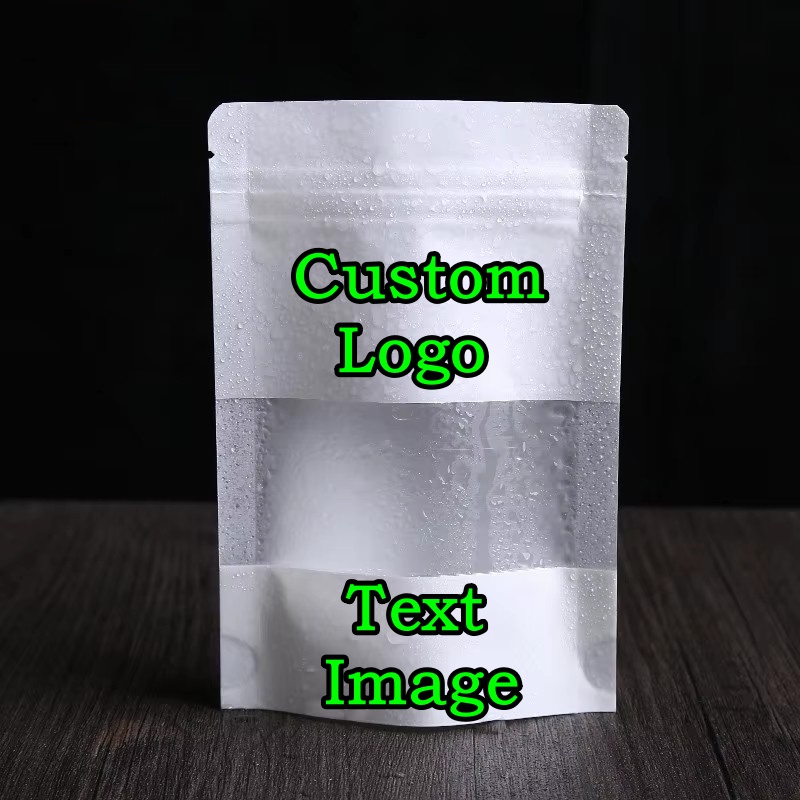 Food Snacks Logos - 100 PCS Kantong Ziplock Kertas Putih
