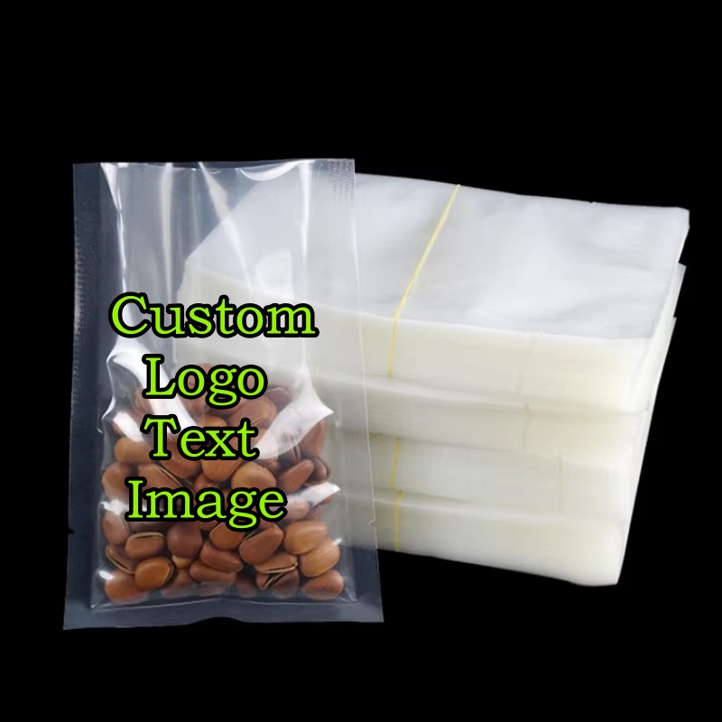 Food Snacks Logos - 100PCS Kantong Plastik Vakum Transparan Terbuka