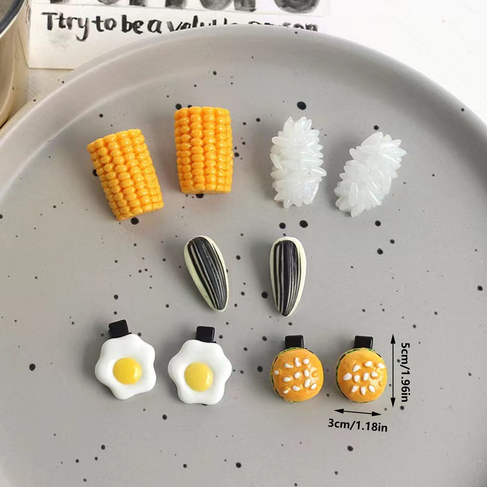 Set Jepit Rambut Mini Bentuk M - Food Snacks For Party ulasan dan harga