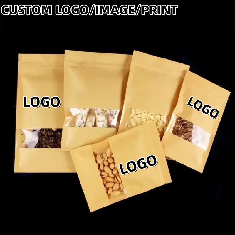 Kantong Ziplock Kertas Kraft A - Food Snacks Logos ulasan dan harga