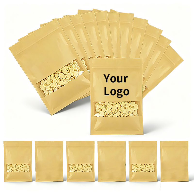 Kantong Ziplock Kertas Kraft A - Food Snacks Logos ulasan dan harga