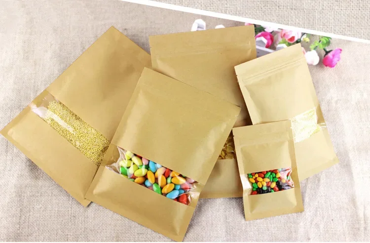 Kantong Ziplock Kertas Kraft A - Food Snacks Logos ulasan dan harga