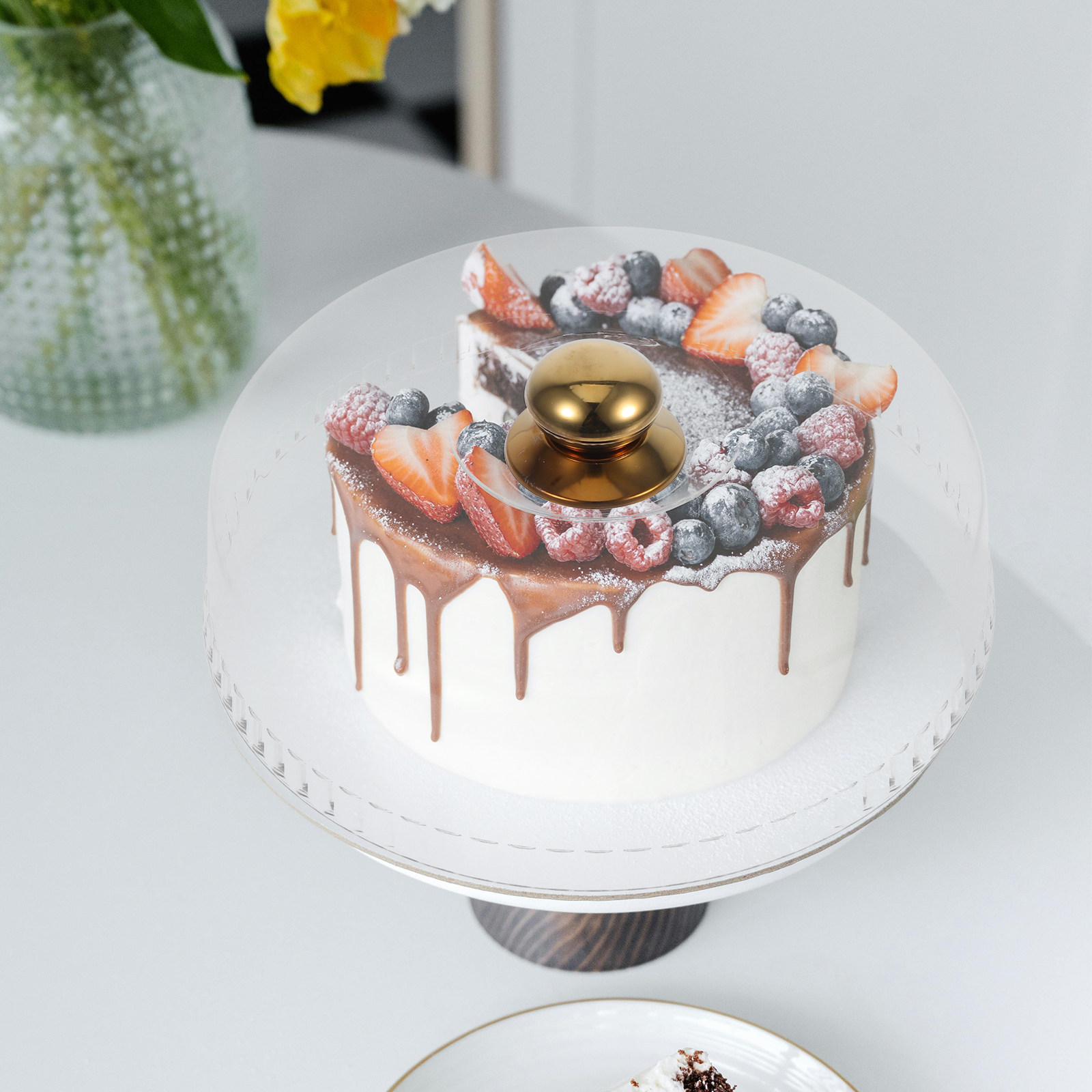 Penutup Kue Akrilik Transparan - Food Snacks For Party ulasan dan harga