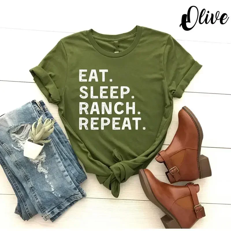 Kaos Eat Sleep Ranch RepeaT Hu - Foody Snacks ulasan dan harga